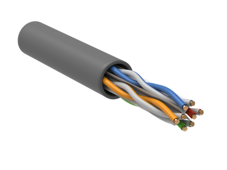 U/UTP, кат.6 4x2х23AWG solid, LSZH, 305м, серый  Кабель связи витая пара ITK