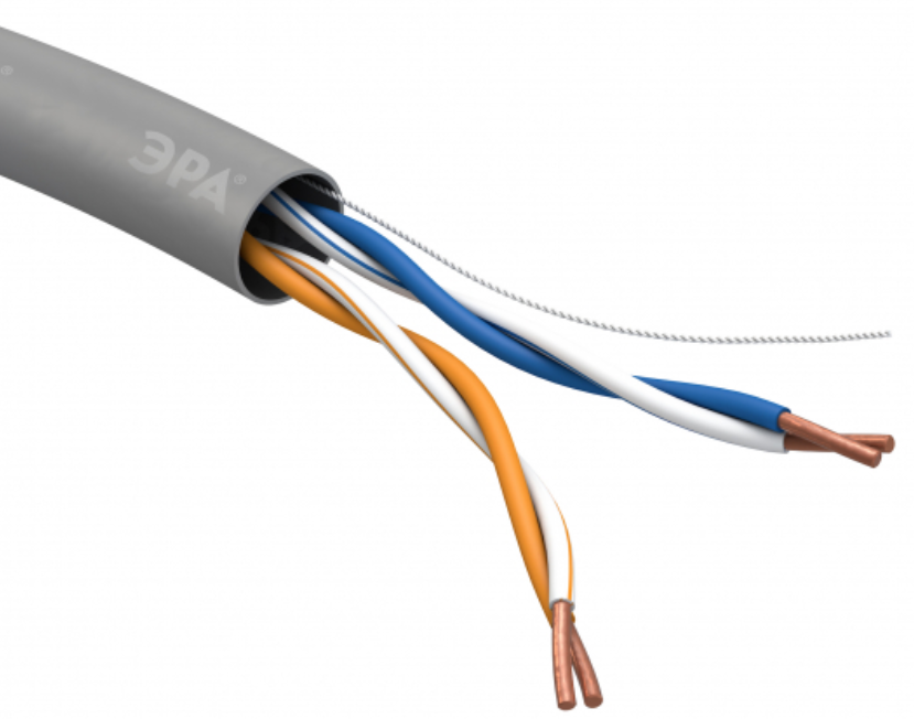 Кабель витая пара U/UTP 2x2x24 AWG Cat5e CCA PVC 305м SIMPLE ЭРА