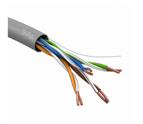U/UTP 4x2x24 AWG Cat5e CU PVC 305м (2/24) Кабель витая пара ЭРА
