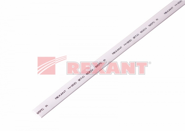 Трубка ТУТнг   7/3,5 белая 1м  REXANT 20-7001