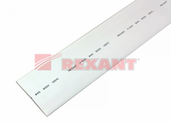 40.0 / 20.0 мм 1м термоусадка  белая  REXANT 24-0001