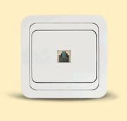 Makel  Мимоза  Белый Розетка телефонная без вставки IP20 скрытая установка 22014