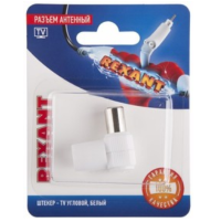 Разъем антенный на кабель, (гнездо-TV), белый, (1шт.)  REXANT 06-0010-A