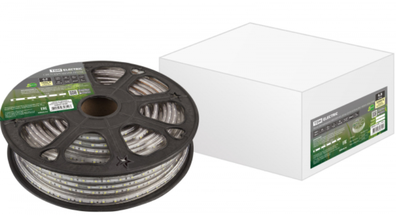 Лента  IP67  220V   4,8Вт/м  3000К  SMD2835-60 LED/м-220 В-4,8 Вт/м-IP67-3000 K (30м) TDM (кратно 30)