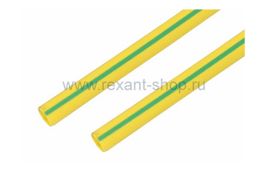 Трубка ТУТнг  30/15 желто-зеленая 1 м  REXANT 23-0007