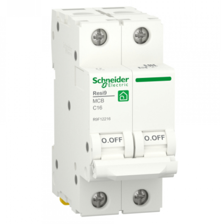 Выключатель автоматический  2П  16А  характеристика С  RESI9 Schneider Electric R9F12216
