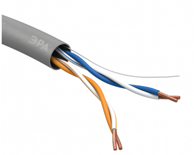 Кабель витая пара U/UTP 2x2x24AWG Cat5e CU PVC 305м SIMPLE (2/40) ЭРА