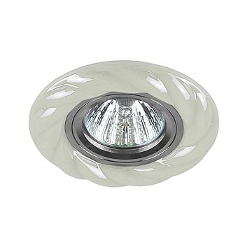 Точечный светильник ЭРА DK4 CH/WH декор керамика "косичка" MR16, 12/220 V, хром/белый