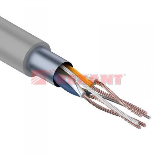 Кабель FTP 2PR 24AWG, CAT5e STRANDED (бухта 305 м)  01-0125 REXANT