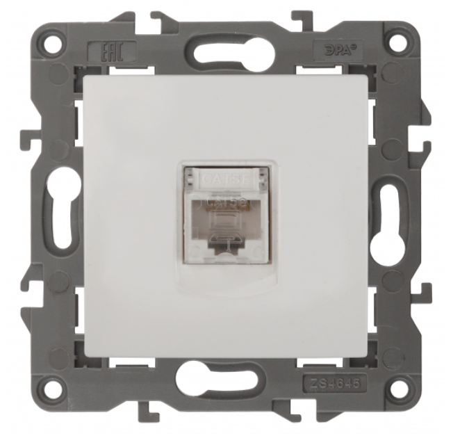 ЭРА  Elegance  Белый  Розетка RJ45, IP20, белый  14-3107-01