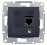 Schneider Electric Sedna Графит Розетка механизм компьютерная 1-местная RJ45 категория 5e, неэкранированная UTP с пружинными зажимами IP20 скрытая установка SDN4300170