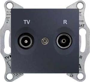 Schneider Electric Sedna Графит Розетка механизм TV/R проходной 8dB IP20 скрытая установка SDN3301370