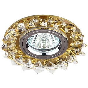 Точечный светильник ЭРА DK44 YL/WH/CH декор "острые кристаллы" MR16,12V, 50W, желтый/прозрачный/хром