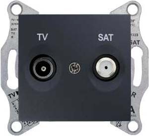 Schneider Electric Sedna Графит Розетка механизм TV/SAT оконечная 1dB IP20 скрытая установка SDN3401670