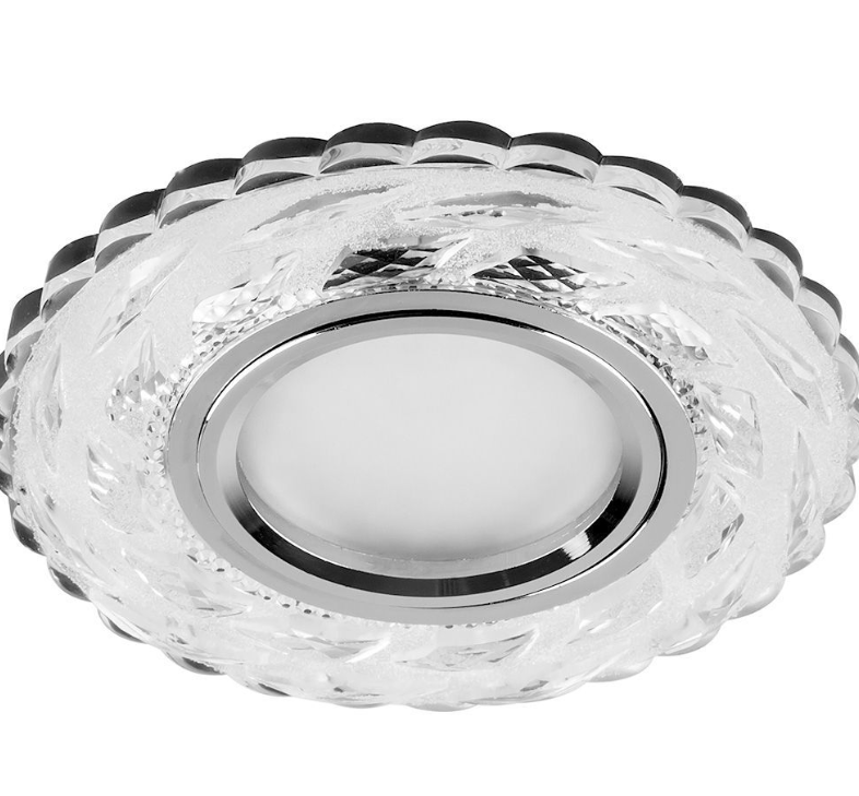 Светильник встраиваемый Feron CD936 потолочный MR16 G5.3 прозрачный с белой LED подсветкой