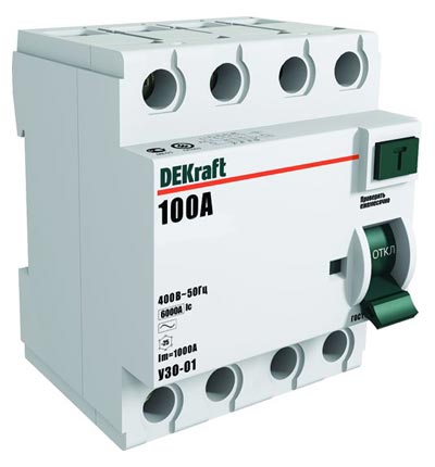 Устройство защитного отключения  4П  63А  300мА  DEKraft  тип АС  6кA