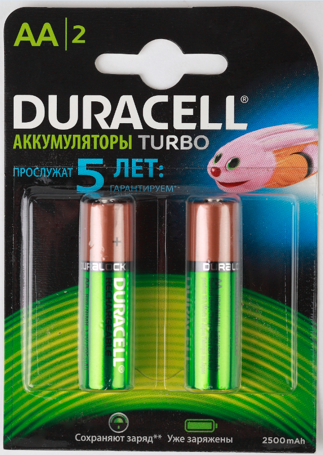 Аккумулятор DURACELL HR6АА BL2  2400/2500 mAh (кратно 2)