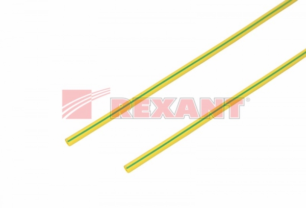 1.5 / 0.75 мм 1м термоусадка желто-зеленая  REXANT 20-1507