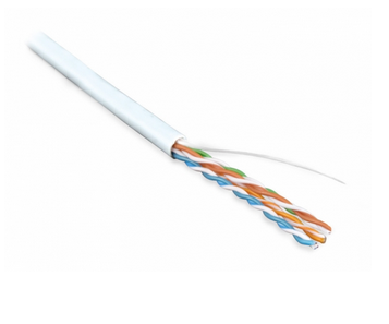 UUTP4-C5E-S24-IN-PVC-WH-305 (305 м) Кабель витая пара, неэкранированная U/UTP, категория 5e, 4 пары (24 AWG), одножильный (solid), PVC, -20°C – +75°C, белый - гарантия: 15 лет компонентная, 25 лет системная Hyperline