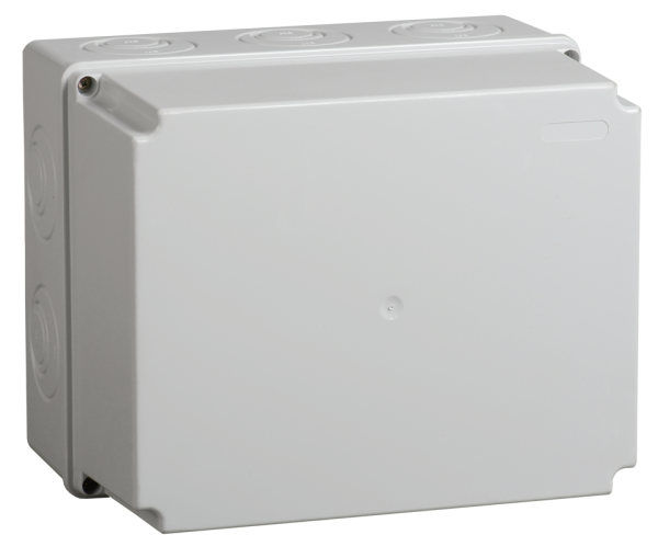 Коробка КМ41274 распаячная для о/п 240х195х165 мм IP55 (RAL7035, кабельные вводы 5 шт)