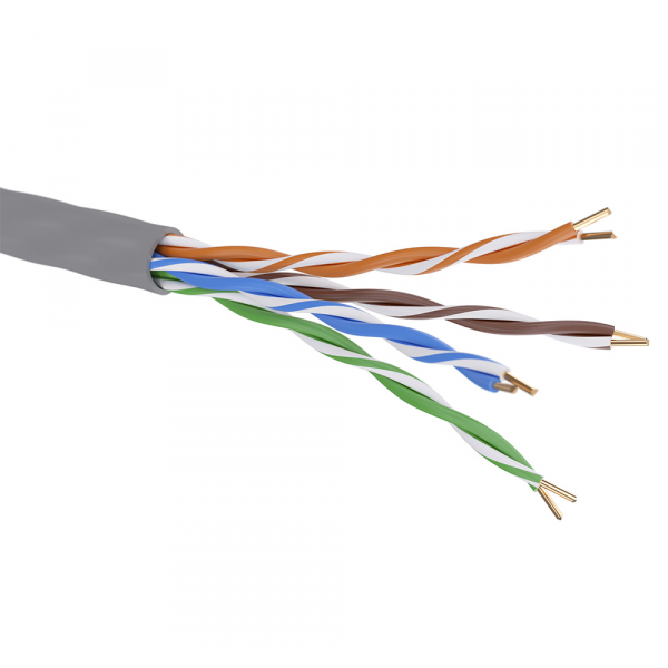 Кабель CAT 5e, U/UTP, Hг(A)-LSLTx, бухта 305м, серый (кратно 305)