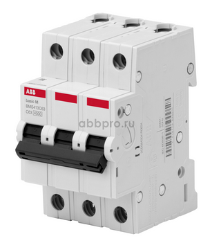 Выключатель автоматический  3П  50А  характеристика C  4,5кА  ABB BMS413C50