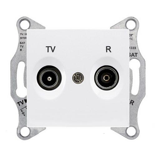 Schneider Electric Sedna  Белый Розетка механизм TV/R оконечная 1dB IP20 скрытая установка SDN3301621