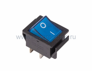 Выключатель клавишный 250V 16А (4с) ON-OFF синий  с подсветкой (RWB-502, SC-767, IRS-201-1)  REXANT 36-2331