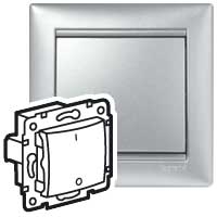 Legrand Valena  Алюминий  Выключатель механизм 1-клавишный 2 полюсный10A, 250В 770102