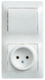 Schneider Electric Glossa  Белый Блок: розетка и 1-клавишный выключатель IP20 скрытая установка GSL000160