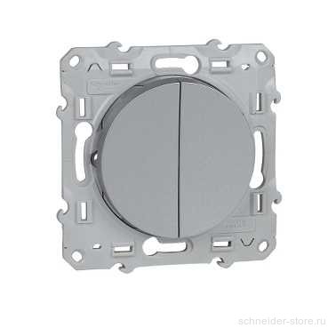 Schneider Electric ODACE Алюминий Переключатель механизм 2-клавишный 10А S53R213