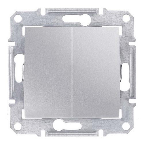 Schneider Electric Sedna Алюминий Аква Выключатель механизм 2-клавишный скрытая установка 10А  IP44 SDN0300460
