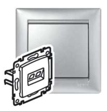 Legrand Valena  Алюминий  Розетка механизм компьютерная 1-местная RJ45 UTP категория 5e без захватов 770238 индивидуальная упаковка DIY