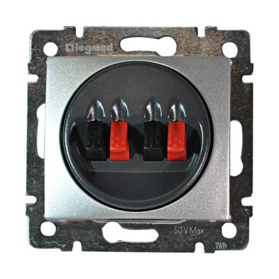 Legrand Valena  Алюминий  Розетка механизм акустическая 2-местная /770124