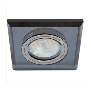 Ecola MR16 DL1651 GU5.3 Glass Стекло Квадрат скошенный край Черный / Черный хром 25x90x90 (кd74) /FB1651EFF/