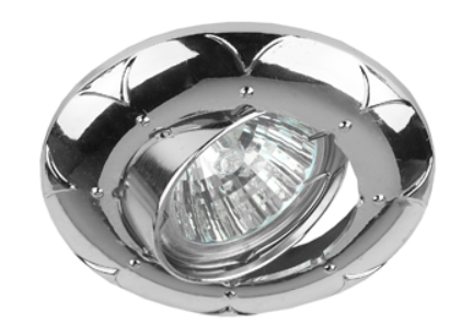 Светильник ЭРА KL69A CH  литой пов. MR16,12V/220V, 50W хром (100/1400)