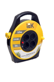 Удлинитель силовой на пластиковой катушке IEK 4*30м. с з/к евро. с термозащитой УК30 2P+PE 3*1.5м2 Industrial