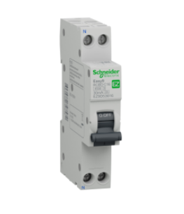 Дифференциальный автомат  2П  16А  30мА  Schneider Electric  EASY9  характеристика С  тип А  1П+N EZ9D53616,18 мм