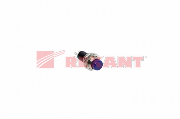 Выключатель-кнопка  металл 220V 2А (2с) (ON)-OFF  Ø10.2  синяя  Mini  (RWD-213)  REXANT 36-3332