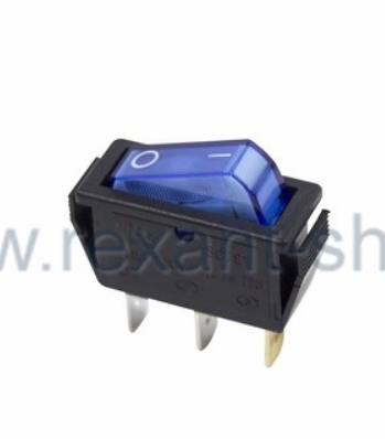 Выключатель клавишный REXANT 250V 15А (3с) ON-OFF синий  с подсветкой (RWB-404, SC-791, IRS-101-1C) 36-2211