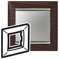 Legrand Valena  Темное Дерево/Серебро Рамка 1-местная горизонтальная /770371