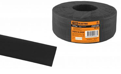 Трубка ТУТнг  40/20 черная (50 м/ролл) TDM (кратно 50)