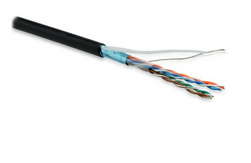 FUTP4-C5E-P26-IN-LSZH-BK-100 (100 м) Кабель витая пара, экранированная F/UTP, категория 5e, 4 пары (26 AWG), многожильный (patch), экран - фольга, LSZH, нг(С)-HF, –20°C – +75°C, черный Hyperline