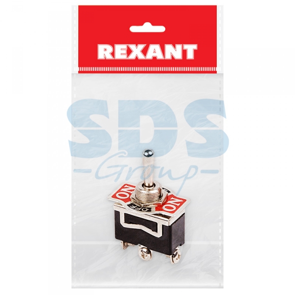 Тумблер 250V 15А (3c) ON-OFF-ON однополюсный  (KN-103)  REXANT Индивидуальная упаковка 1 шт 36-4112-1