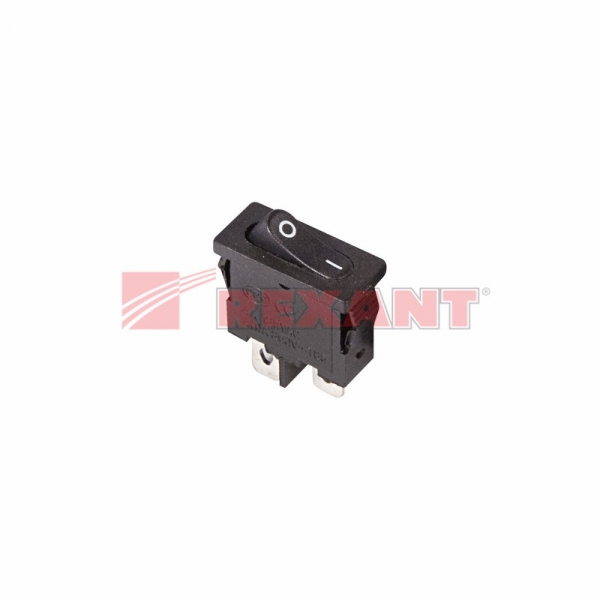 Выключатель клавишный 250V 6А (2с) ON-OFF черный  Mini  (RWB-103, SC-766, MRS-101-5)  REXANT 36-2050