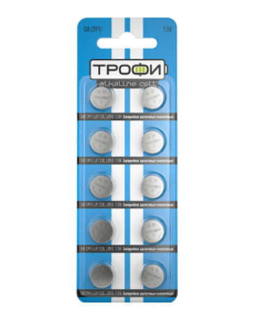 Элемент питания ТРОФИ G 8 (391) LR1120 (кратно 10)