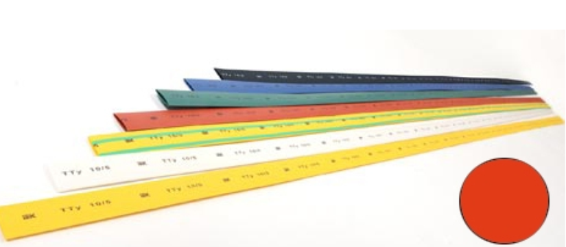 Термоусадочная трубка ТТУ 40/20 красная 1 м IEK (кратно 25)