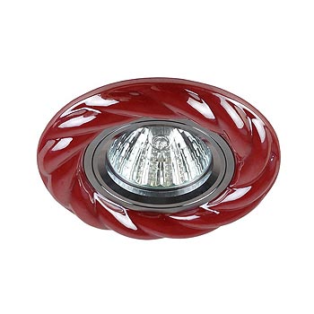Точечный светильник ЭРА DK4 CH/R декор керамика "косичка" MR16, 12/220 V, хром/красный