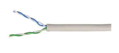 Каб. в. п. U/UTP кат. 5E 2х2х24AWG solid PVC серый ITK
