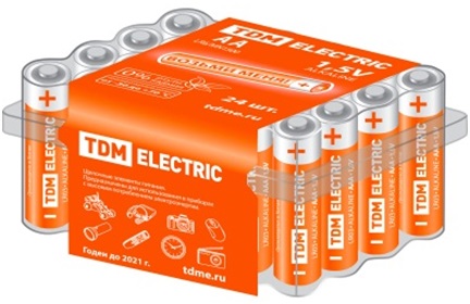 Элемент питания TDM LR03 AAA Alkaline 1,5V BOX-24 (кратно 24)